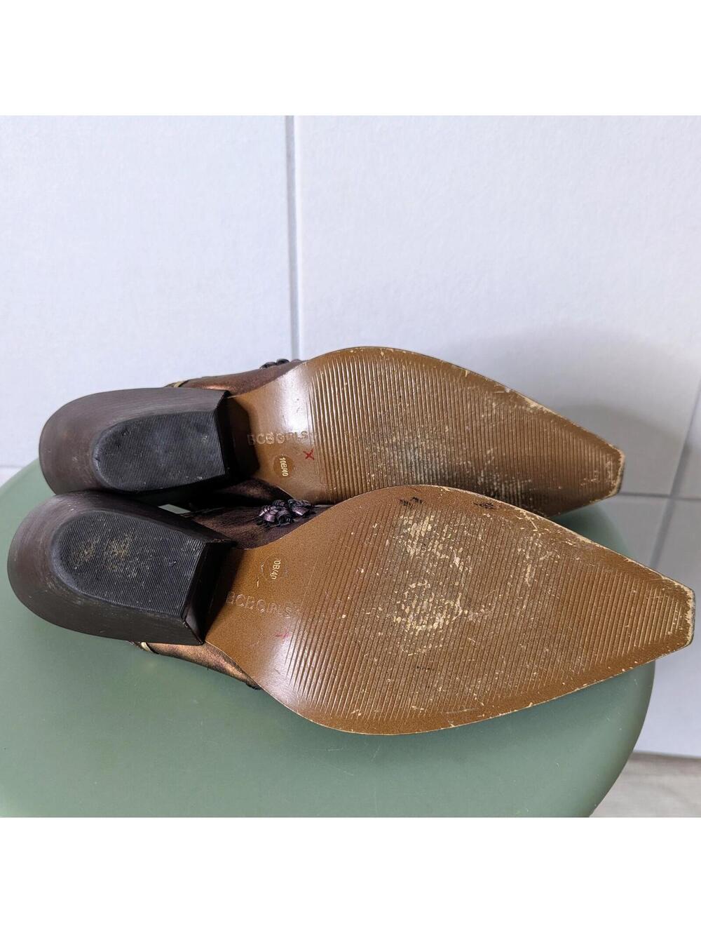 BCBGirls western metallic bronze leather mule booties - Picture 7 of 8